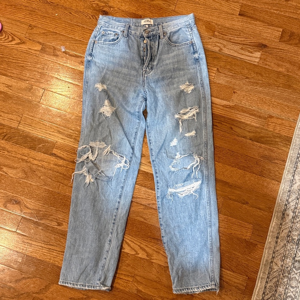 Pistols Distressed Light Blue Jeans